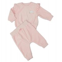 H13502: Baby Girls Velour 2 Piece Outfit (0-9 Months)